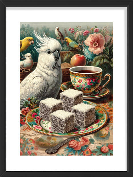 Cockatoo retro poster